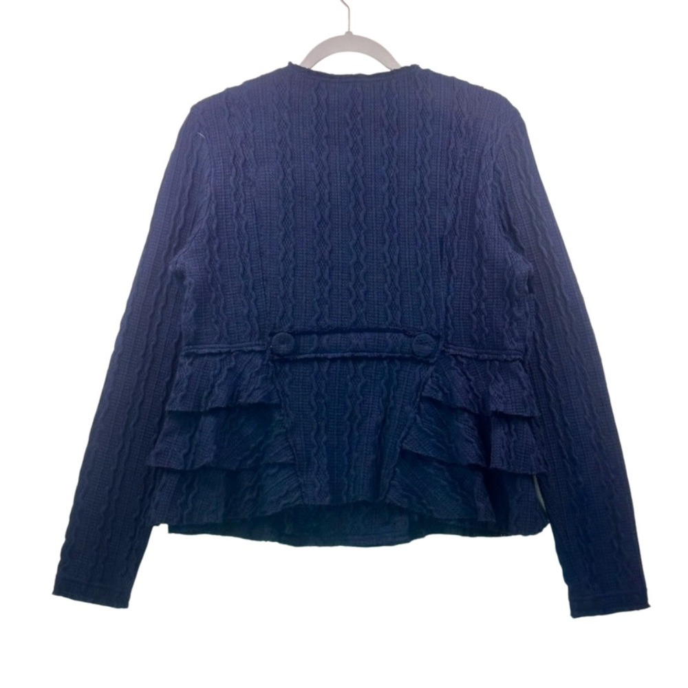 Sundance Navy Textured Ruffle Jacket – Size M – Excellent Condition - Picture 2 of 16